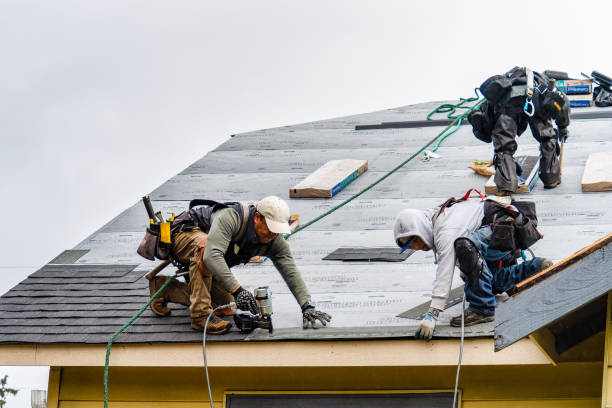 Professional Gutter Installation technician working in Ridgeland, MS